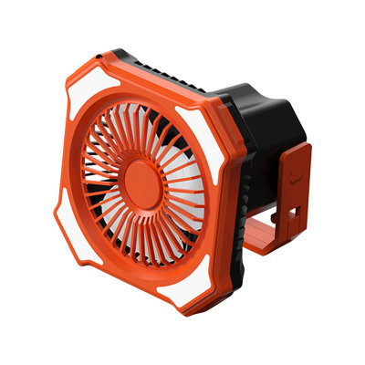 Ventilateur de tente de camping portatif de Kondieu, 10 heures, lampe de poche de camping, ventilateur de bureau avec pince de stockage d'énergie de 4000 MAh et télécommande, barbecue USB rechargeable