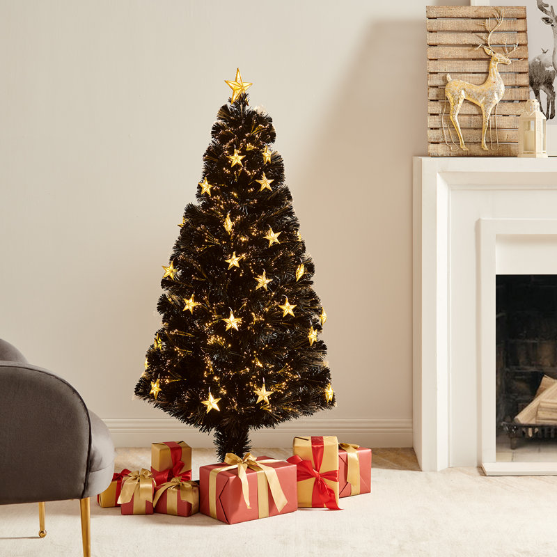 Lighted Artificial Pine Christmas Tree, 6ft H