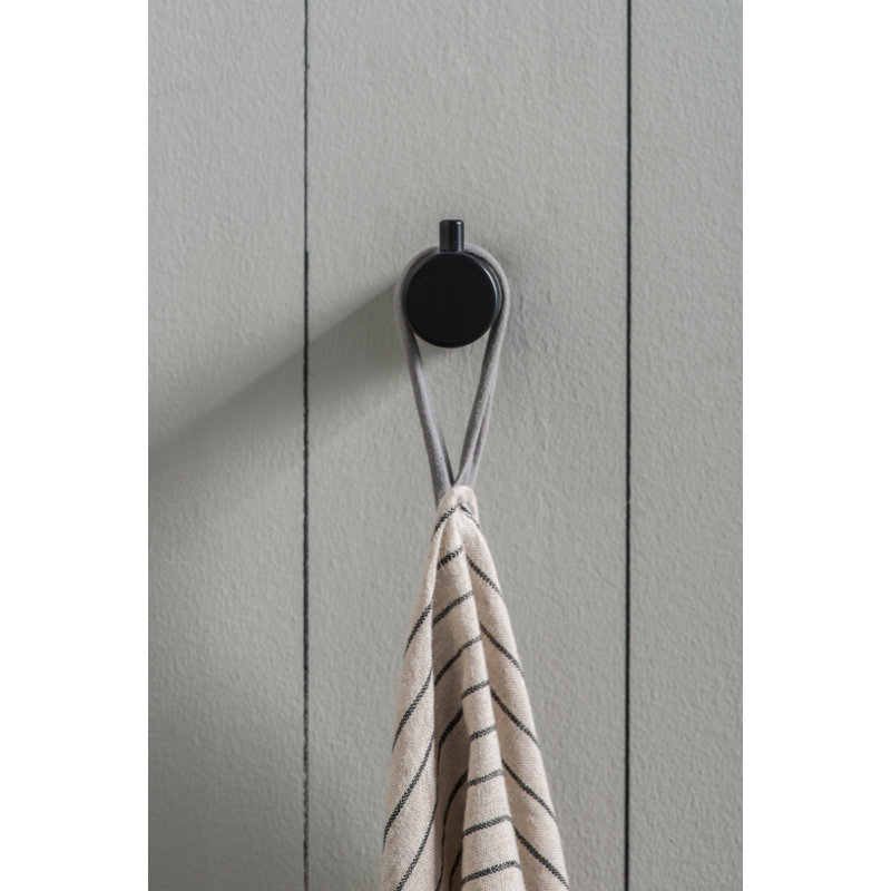 Dot Menasha Wall Mounted Towel Hook, Black