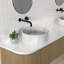 Lavabo de salle de bain vasque circulaire en céramique gris marbré Cache