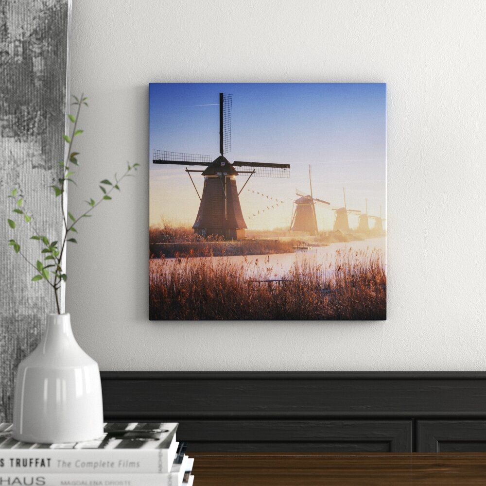 Leinwandbild Windmills at Kinderdijk