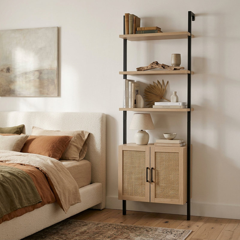 Dearbhaile Ladder Storage Bookcase, Light Oak