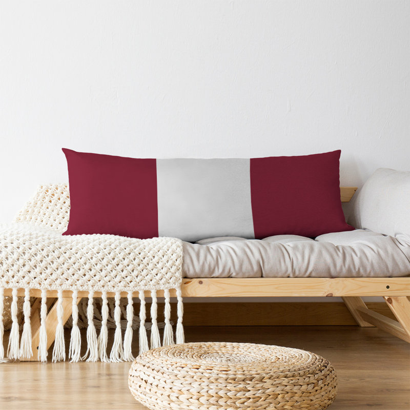 Oreiller de corps en polyester / polyester Arizona Football Stripes, Marron / milieu blanc, Adairsville