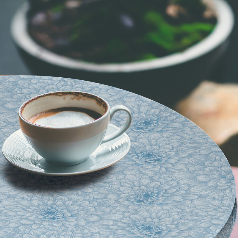 Bungalow Rose Blue Fitted Round Tablecloth Blue, 47.24" Round