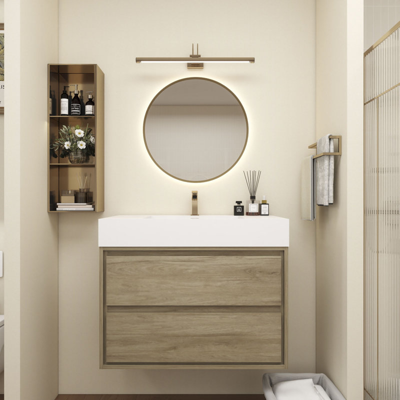 Victoria 36''Bathroom Vanity Base, White/Oak