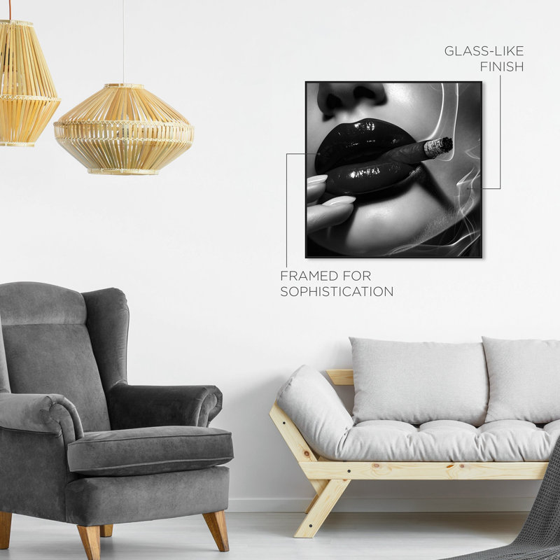 Oliver Gal Midnight Smoke Fashion - Framed Acrylic Glass Wall Art
