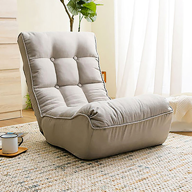 Comfortable Lazy For Dormitory, 4-Segment Adjustable - Linen Reclining Chair Living Room, Folding And Space Efficient Gray