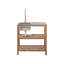 Outdoor Kitchen Island with Sink BRUCOLI Acacia Wood Brown