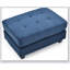 Repose-pieds élégant bleu marine contemporain avec rangement caché et sièges confortables, parfait pour les espaces de vie modernes.