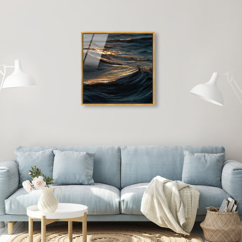 Sunset Sea I Print by Oliver Gal, 25" H x 25" W, Gold Floater Frame