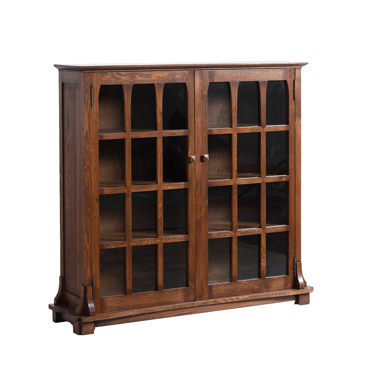 48" H x 51" W Solid Wood Standard Bookcase, Dark Brown