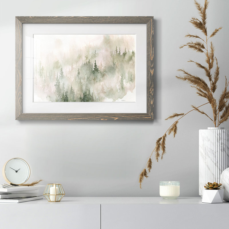 Misty Mountain Sides, impression sur papier encadrée, Gris, H 28 po x l 42 po x P 1,5 po