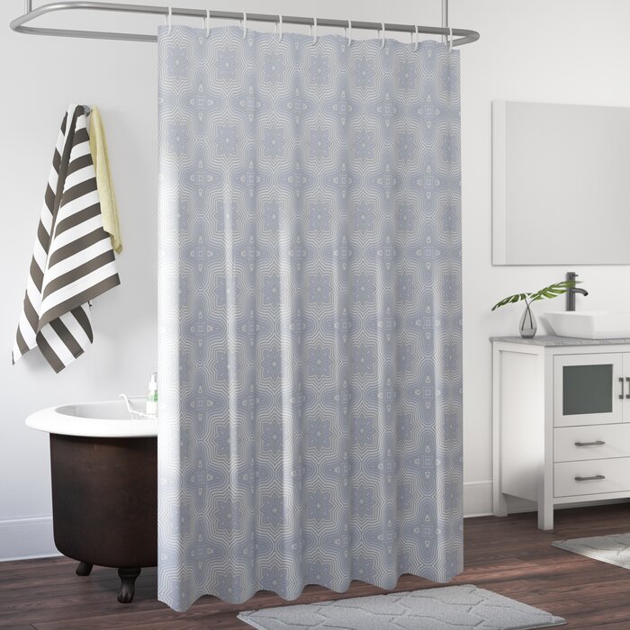 Ivy Bronx Plymouth Geometric Shower Curtain with Hooks Included | Wayfair