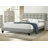 Contemporary California King Size Bed with Grey Polyfiber Tufted Headboard and Platform Bedframe for Modern Bedrooms-756078547-756078546