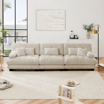 Canapé modulaire confortable en chenille pour divers espaces, rehaussant le style intérieur