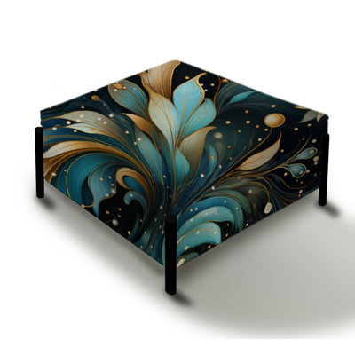 Celestial Whirls Paisley Pattern - Paisley Large Square Ottoman