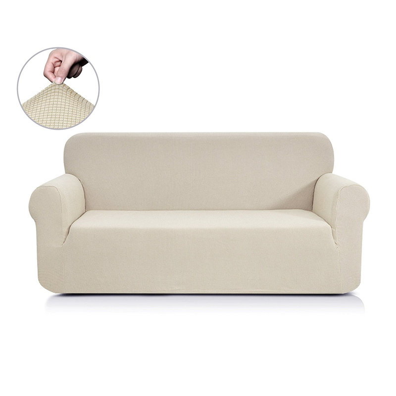 Housse pour causeuse à coussins carrés/rectangulaires, Ivoire, H 23 po x l 92 po x P 24 po