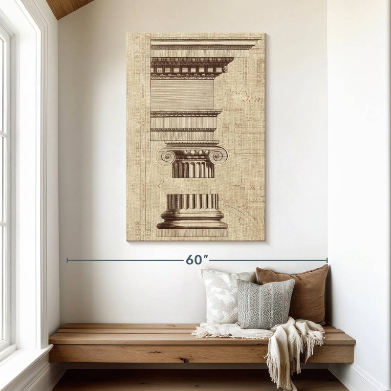 Lilie Architectural Rendering II Burlap Sepia, 48" H x 32" W
