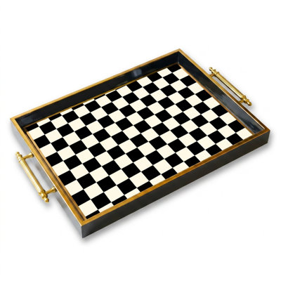 Monarch Checkerboard Glass Serving Tray