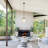 Hampton 1-Light Modern Dimmable Single Outdoor Pendant Light in Matte Black with Frosted White Glass Shade