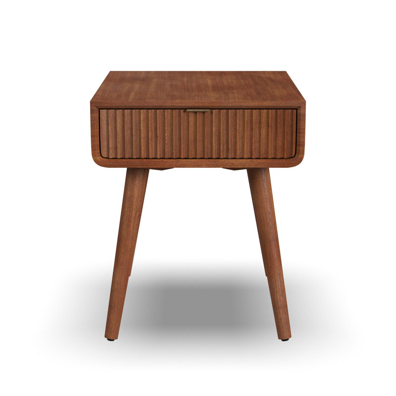 Table de bout en bois massif avec rangement Ludwig