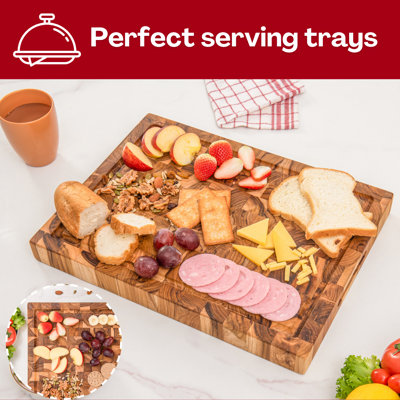 BEEFURNI Teak Wood End Grain Cutting Board