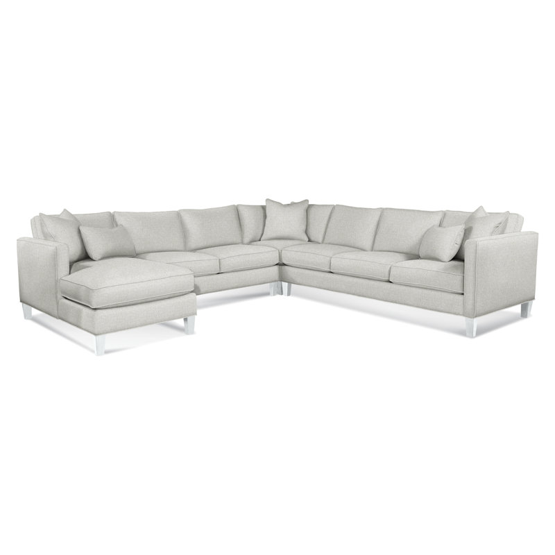 Sectional, Brown Geometric, 0456-33, Left Hand Facing, Frost White
