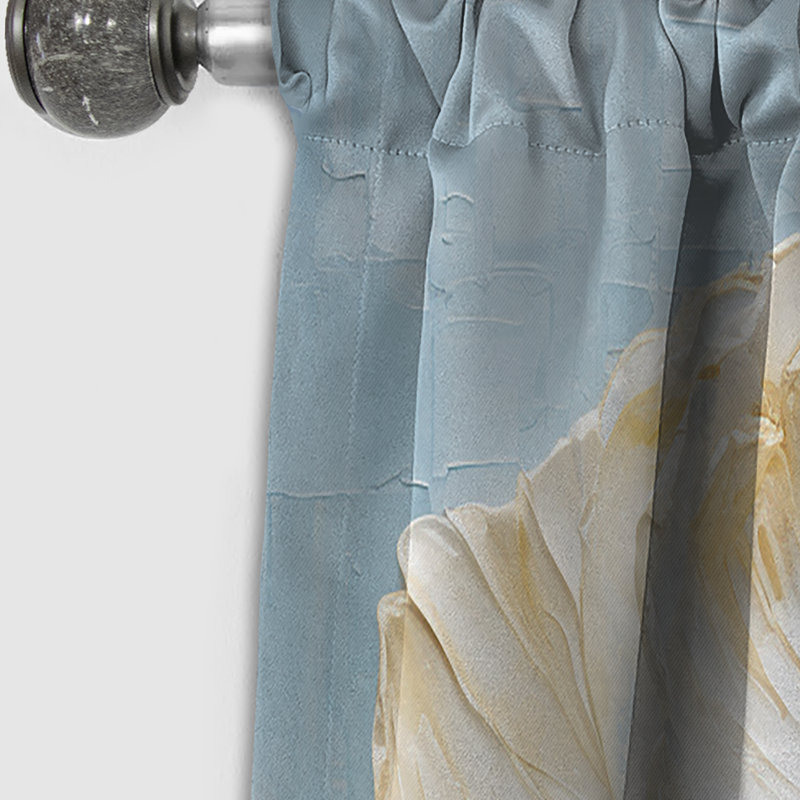 Ranunculus Radiance Treasure I - Ranunculus Curtain - Blackout Floral Curtain - 1 Panels, 52" W x 90" L