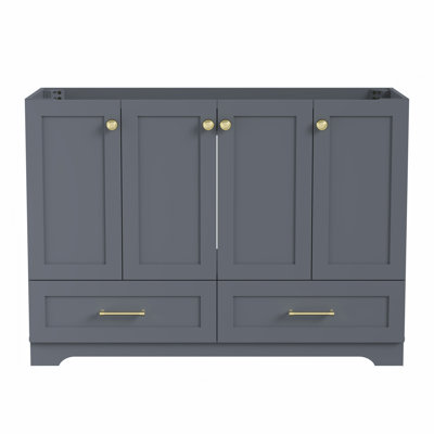 Meuble-lavabo gris rustique sans comptoir ni lavabo 48 po Rustic