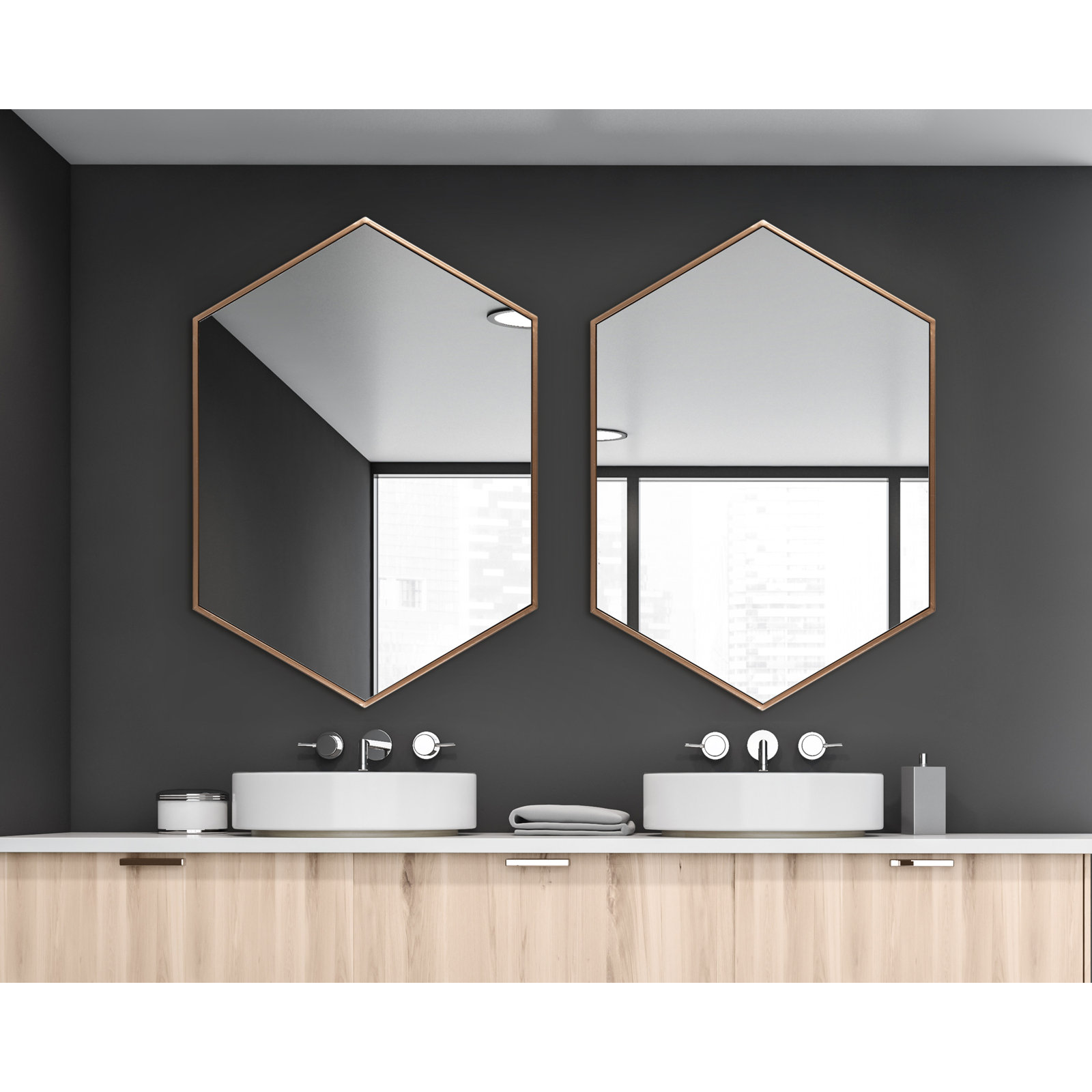 Breckler Metal Mirror, 25.75" x 22", Bronze