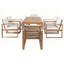 Ensemble de salle à manger rustique en bois d'acacia pour 6 personnes avec trou pour parasol, coussins confortables et fabrication durable pour l'extérieur-126658557