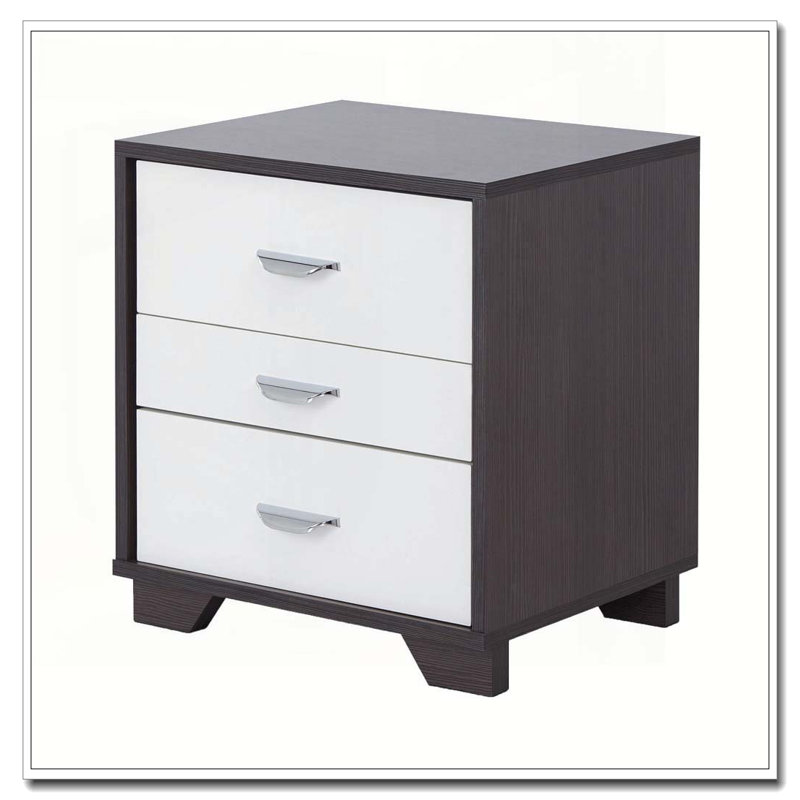 White and Black 3-drawer Rectangular Accent Table