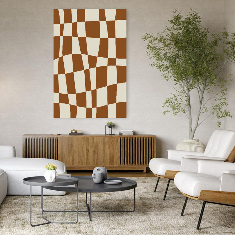 Art contemporain abstrait rétro, H 48 po x l 32 po