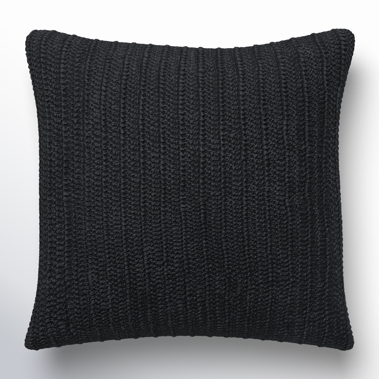 Rowan 22" x 22" Cotton Throw Pillow, Black