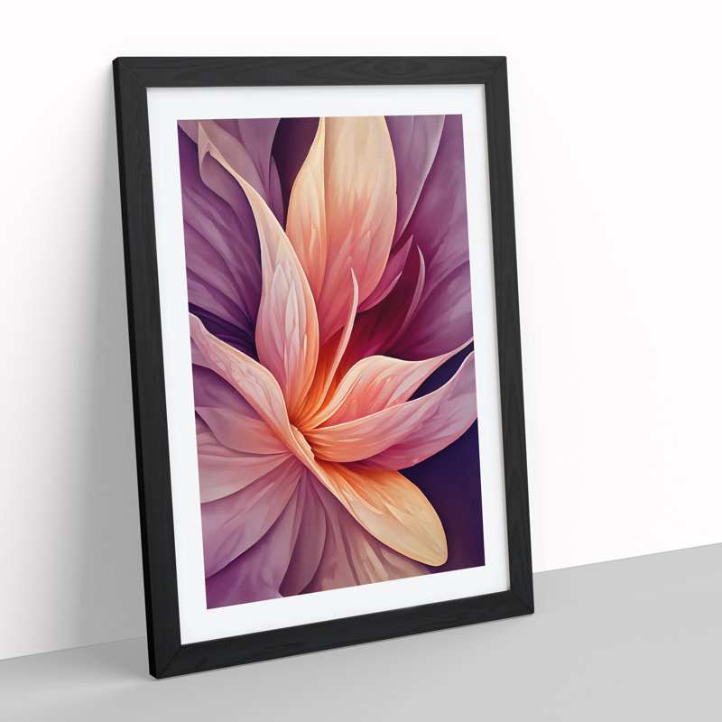 Abstract Flower No.4 - Framed Print, Black, 64cm H x 46cm W x 2cm D