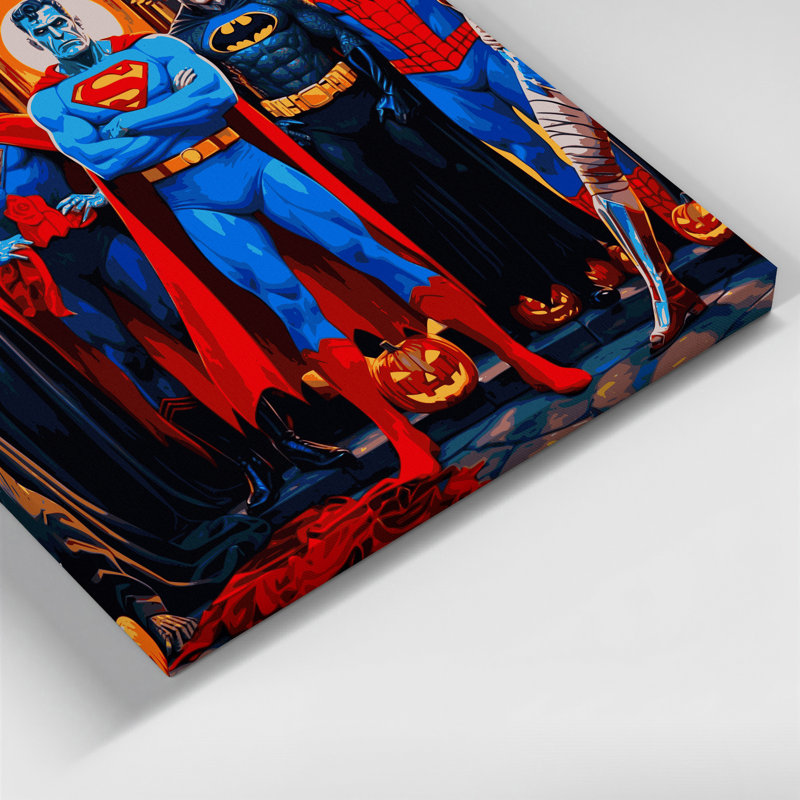 «Halloween Pop culture Halloween mashups», art mural sur toile mauve, 16" H x 20" W