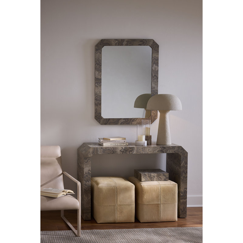 Grounded Veneer Console Table, Sand Grey