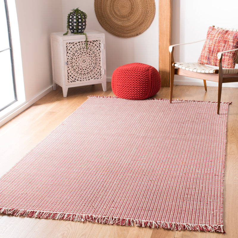 Melaina Hand Woven Cotton Geometric Rug, Rectangle 8' x 10'