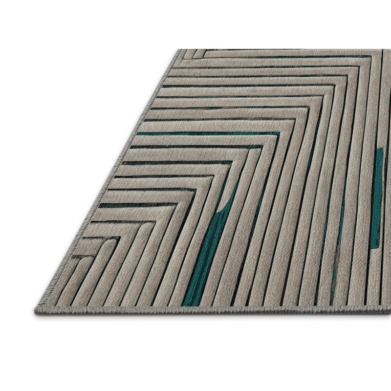 Tapis gris lavable à la machine GSIX03629, Rectangle 4 pi x 6 pi