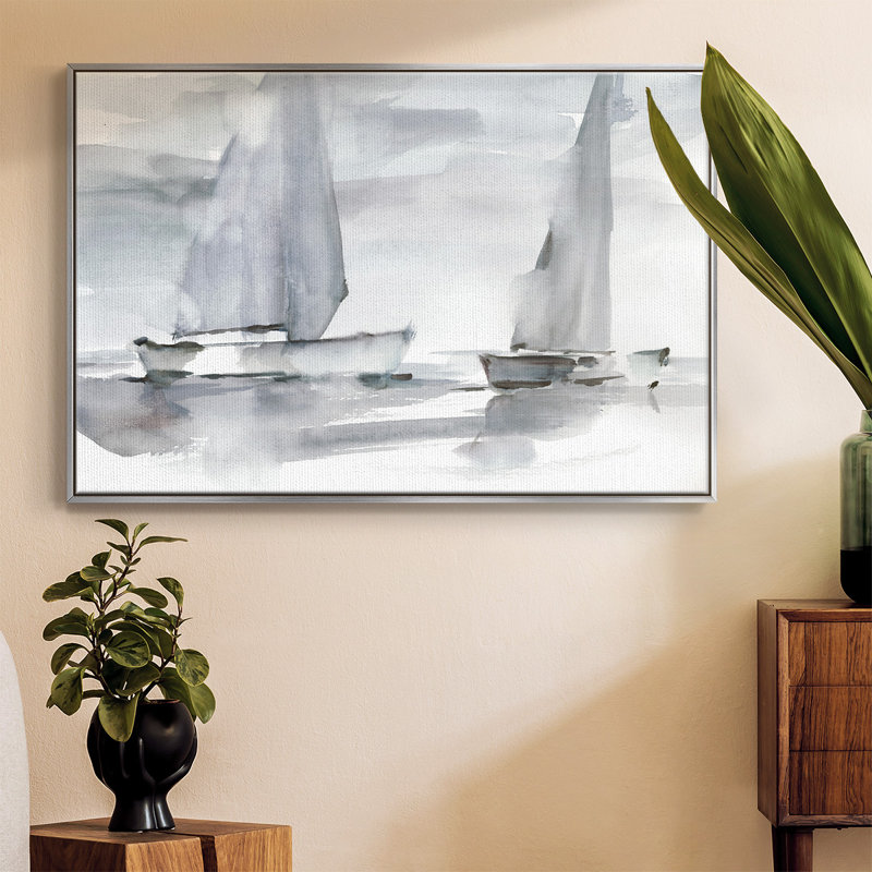 «Misty Sails II», reproduction d'art sur toile, H 17 po x l 25 po x P 2 po, Argent