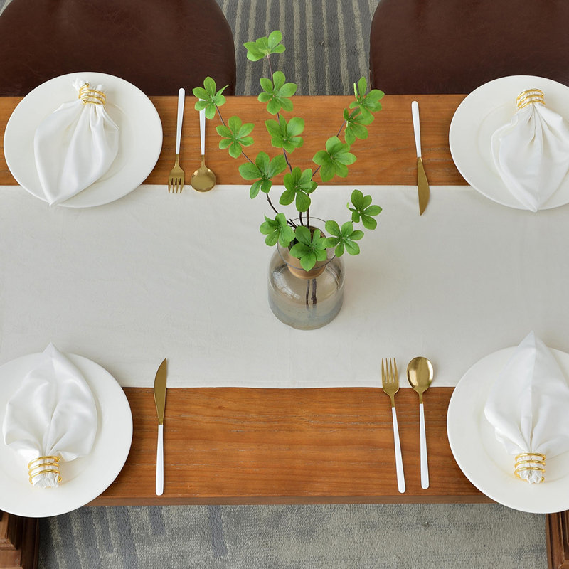 Chemin de table de couleur unie, Beige, L 14 po x L 72 po