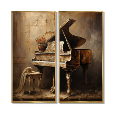 Vintage Piano Pianos Past - Large Music Piano Wall Art