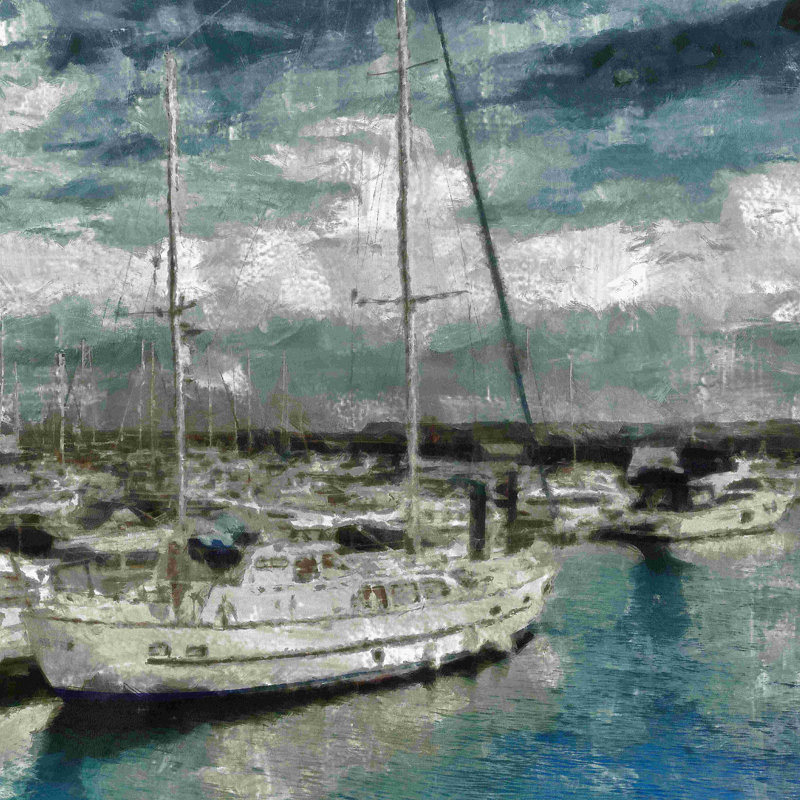 Bateau Peinture par - on, H 12 po x l 12 po