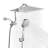 Adjustable 12" High Pressure Dual Shower Head with 12-Spray Handheld Shower-102030995
