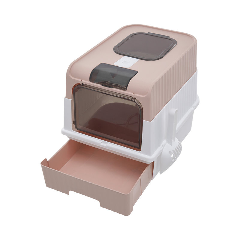 Gustavo Plastic Enclosed Litter Box with Scoop