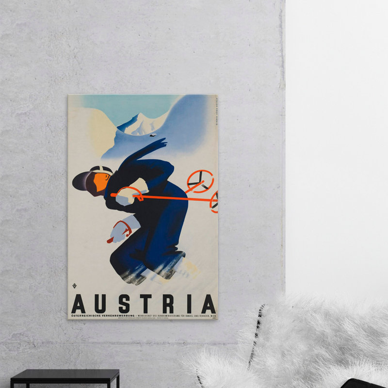 «», affiche rétro sur toile tendue Austria, H 60 po x l 40 po