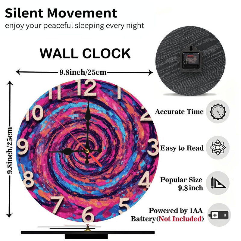 Horloge avec motif tourbillonnant