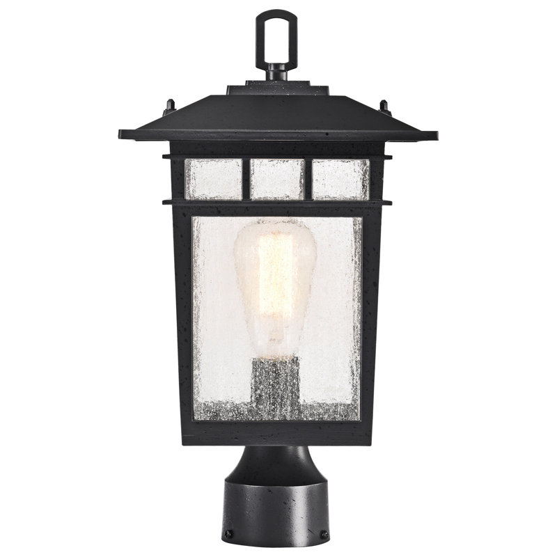 Tête de lanterne câblée 1 lumière, H 16,14 po x l 9 po x P 9 po, Noir texturé