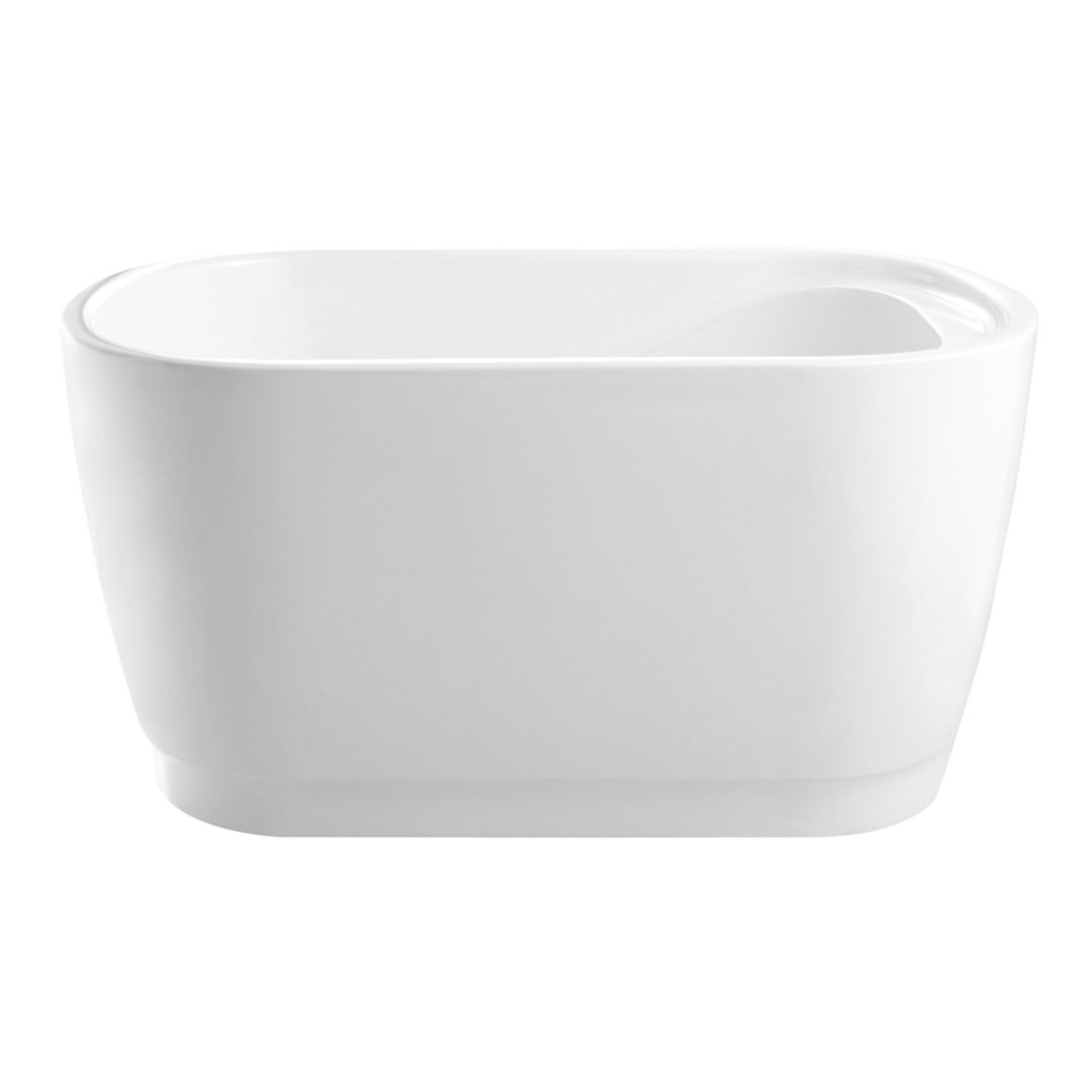 Kingston Brass Aqua Eden 59-Inch Acrylic Oval Rectangular Double Ended Freestanding Tub with Drain Kingston Brass