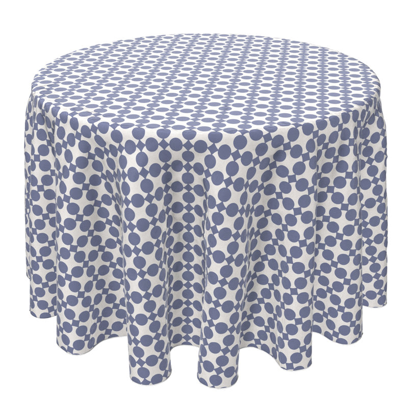 Fabric Textile Products, Inc. Round Tablecloth, 100% Cotton, 60 Round", Blue Dot Design